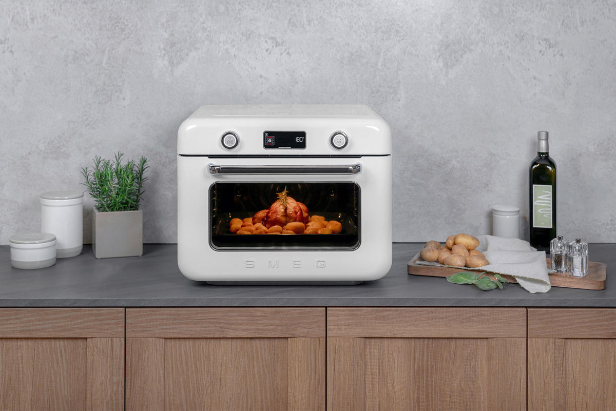 MINIBACKOFEN 50´s Style  - Weiß, Basics, Metall (50/40/51cm) - SMEG