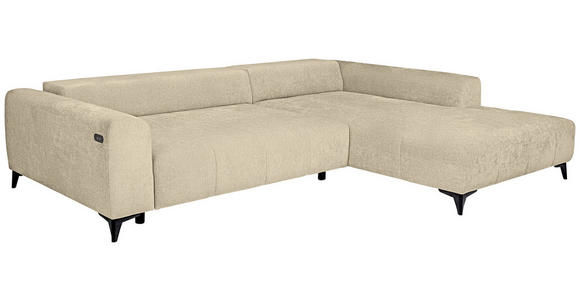 ECKSOFA  in Chenille Beige  279/222 cm  - Beige/Schwarz, KONVENTIONELL, Kunststoff/Textil (279/222cm) - Hom`in