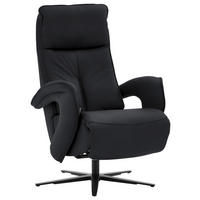 RELAXSESSEL in Leder Anthrazit  - Anthrazit/Schwarz, Design, Leder/Metall (77/110/87cm) - Valdera
