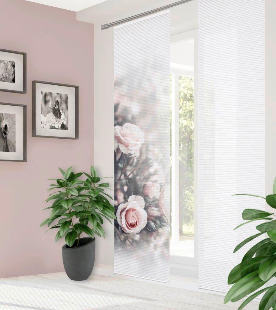 PANELOVÝ ZÁVĚS, 60/245 cm - růžová, Natur, textil (60/245cm)