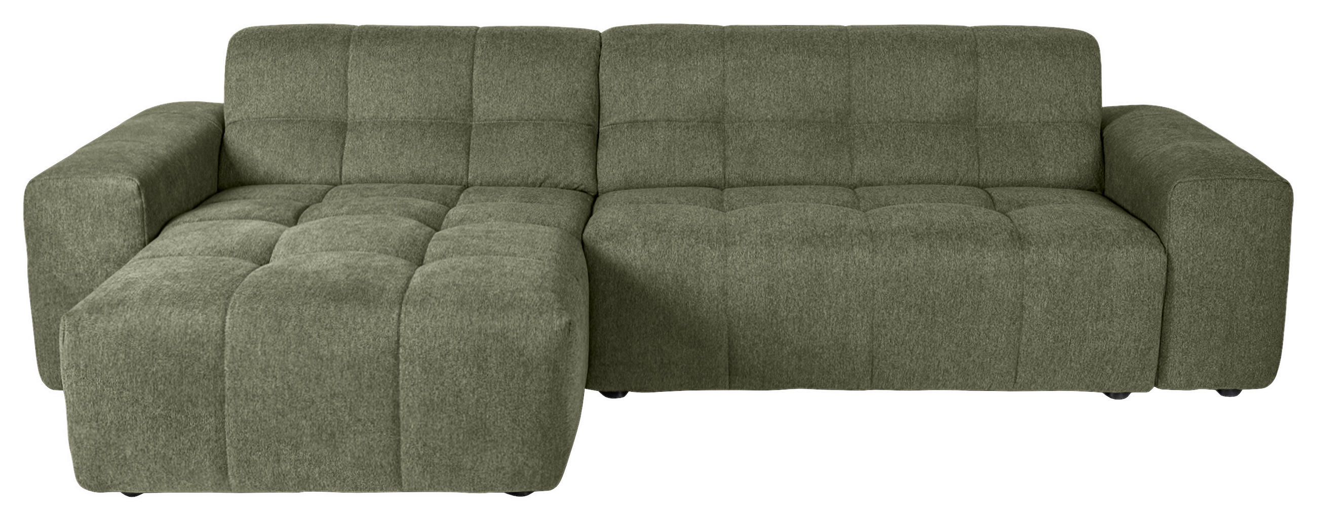 ECKSOFA Dunkelgrün Webstoff  - Dunkelgrün/Schwarz, KONVENTIONELL, Kunststoff/Textil (301/160cm) - Carryhome