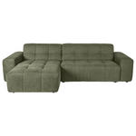 ECKSOFA Dunkelgrün Webstoff  - Dunkelgrün/Schwarz, KONVENTIONELL, Kunststoff/Textil (301/160cm) - Carryhome