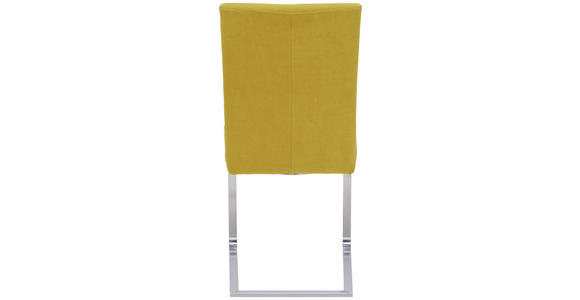 SCHWINGSTUHL in Edelstahl Chenille - Edelstahlfarben/Gelb, Design, Textil/Metall (47/97/60cm) - Moderano