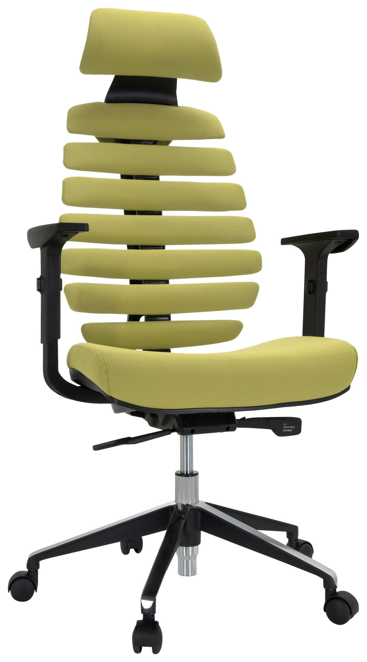 VRTLJIVI STOL umetna masa, tekstil zelena, črna  - črna/zelena, Moderno, kovina/umetna masa (65/131/53cm) - MID.YOU