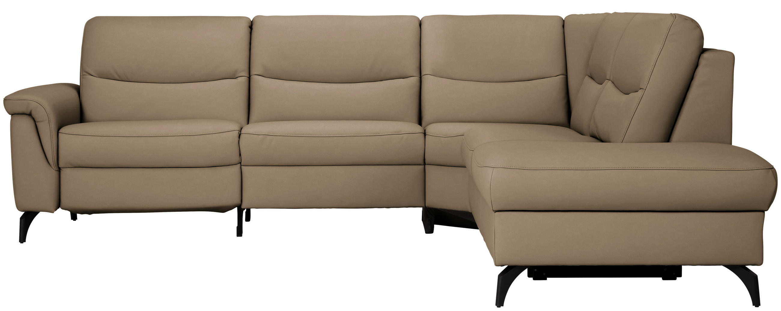 ECKSOFA  in Echtleder Cappuccino  280/249 cm  - Anthrazit/Cappuccino, Design, Leder/Metall (280/249cm) - Himolla Komfortklass