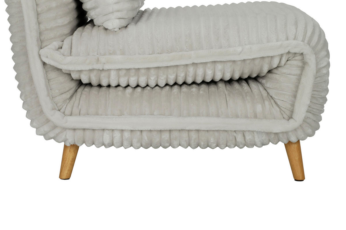 SCHLAFSESSEL Cord Weiß    - Walnussfarben/Weiß, MODERN, Holz/Textil (76/85/83cm) - Livetastic