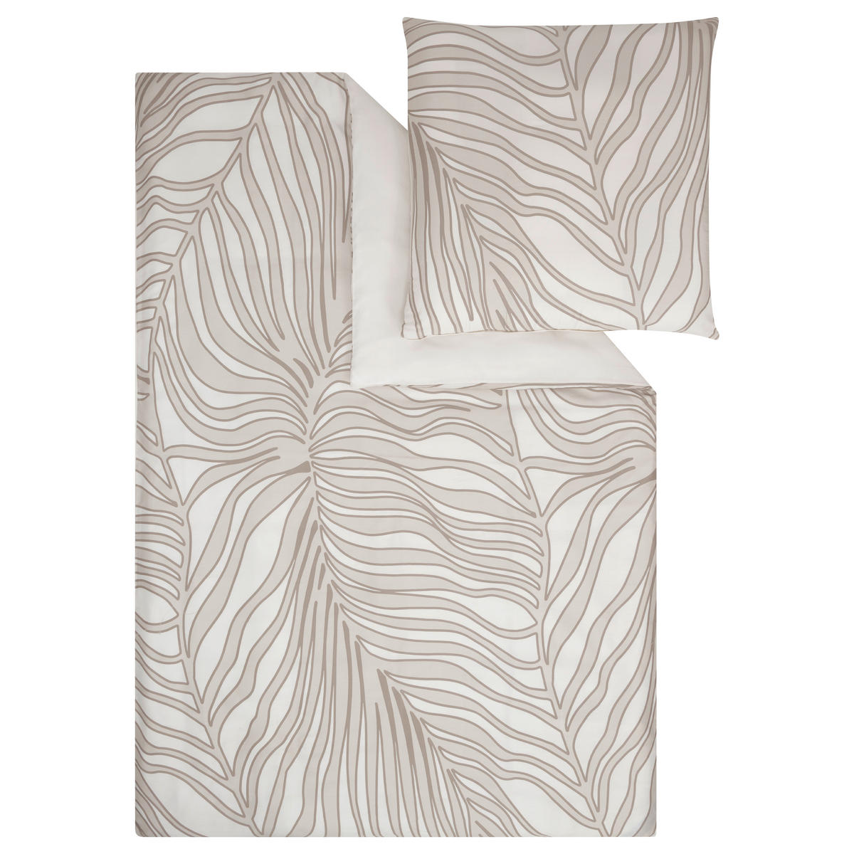 WENDEBETTWÄSCHE Makosatin 140/200 cm  - Beige/Grau, Basics, Textil (140/200cm) - S. Oliver