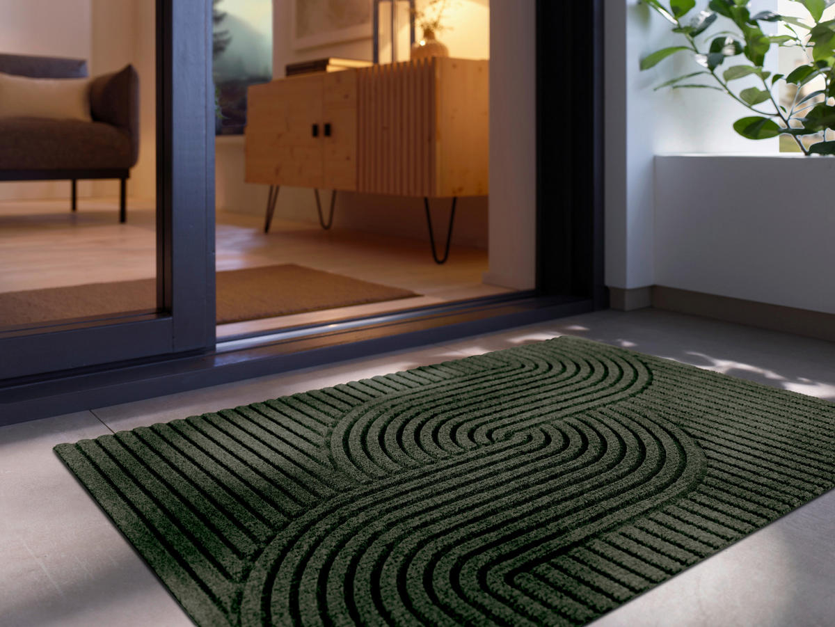 FUßMATTE 60/90 cm Loop midnight green  - Grün, Design, Kunststoff/Textil (60/90cm) - wash+dry