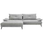 ECKSOFA in Flachgewebe Hellgrau  - Hellgrau/Schwarz, Design, Textil/Metall (176/294cm) - Carryhome