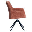 ARMLEHNSTUHL  in Eisen Webstoff  - Cognac/Schwarz, Design, Textil/Metall (64/88/60cm) - Novel