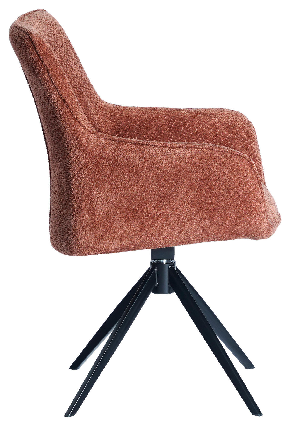 ARMLEHNSTUHL  in Eisen Webstoff  - Cognac/Schwarz, Design, Textil/Metall (64/88/60cm) - Novel