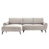 ECKSOFA in Webstoff Creme  - Creme/Schwarz, Design, Textil/Metall (170/272cm) - Welnova