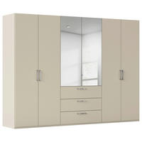 DREHTÜRENSCHRANK 301/223/61 cm,  in Champagner, 6 Tür(en)  - Chromfarben/Edelstahlfarben, Basics, Glas/Holzwerkstoff (301/223/61cm) - Novel