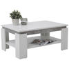 COUCHTISCH 90/60,5/41,5 cm rechteckig Weiß, Grau  - Weiß/Grau, KONVENTIONELL, Holzwerkstoff (90/60,5/41,5cm) - Boxxx