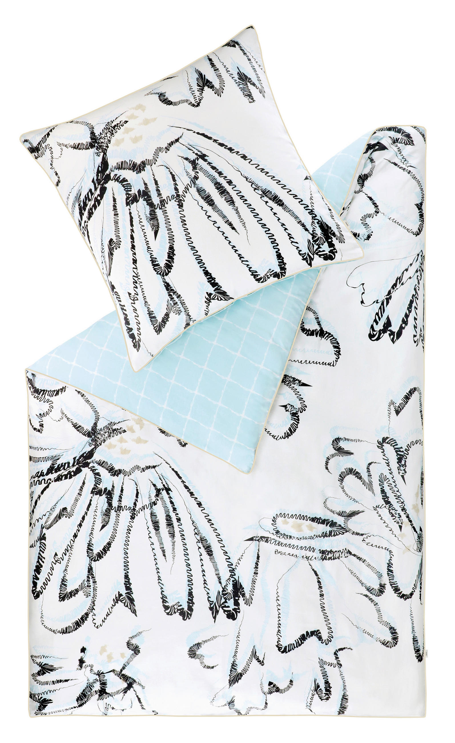 WENDEBETTWÄSCHE E-Grace lightblue Satin 135/200 cm  - Blau/Weiß, Design, Textil (135/200cm) - Esprit