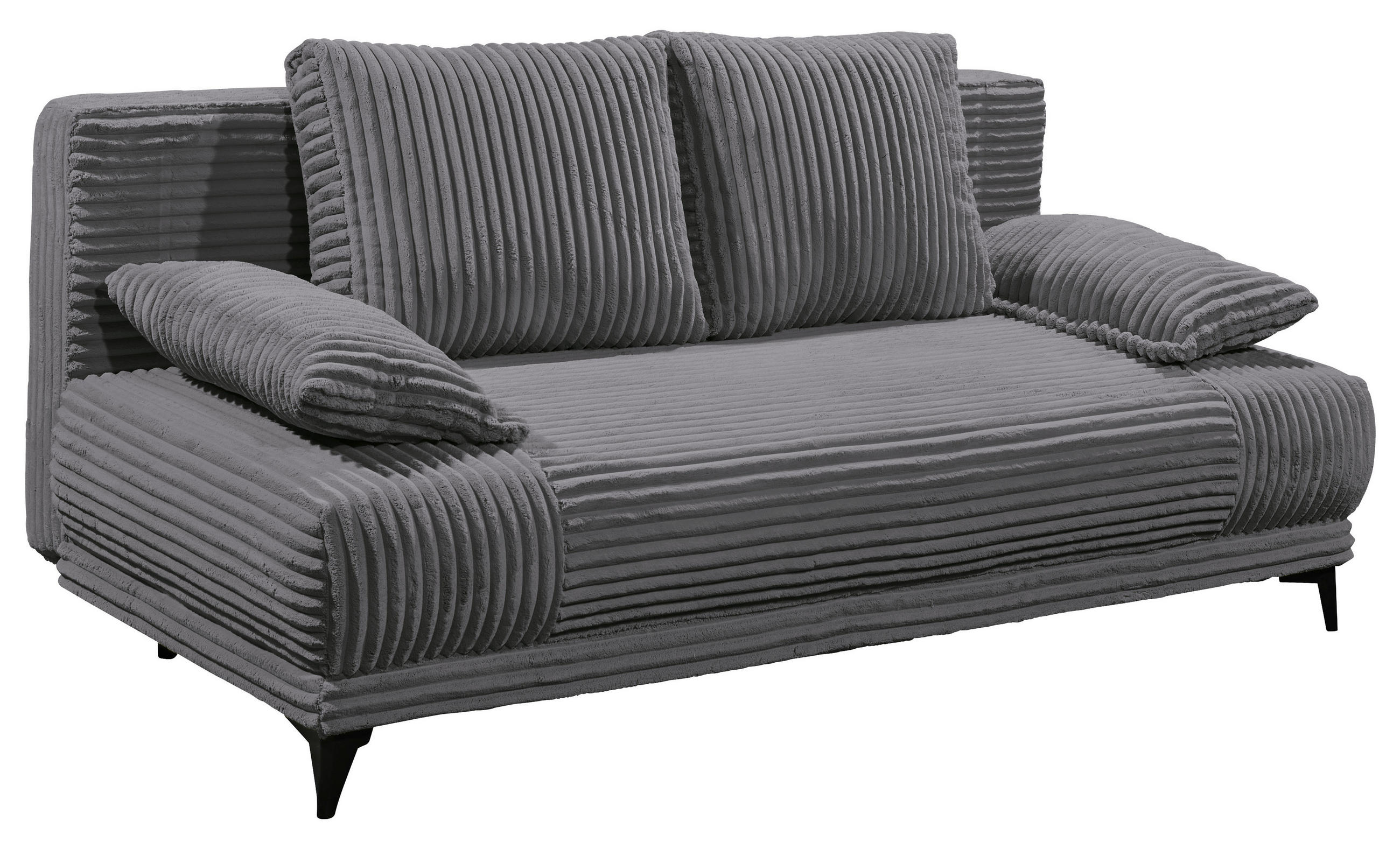 SCHLAFSOFA Cord Anthrazit  - Anthrazit/Schwarz, KONVENTIONELL, Kunststoff/Textil (211/96/105cm) - Carryhome