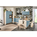 ECKKÜCHE  in Hellbraun, Pastellblau  - Hellbraun/Pastellblau, Design, Holzwerkstoff/Metall (150/280/192cm) - Xora