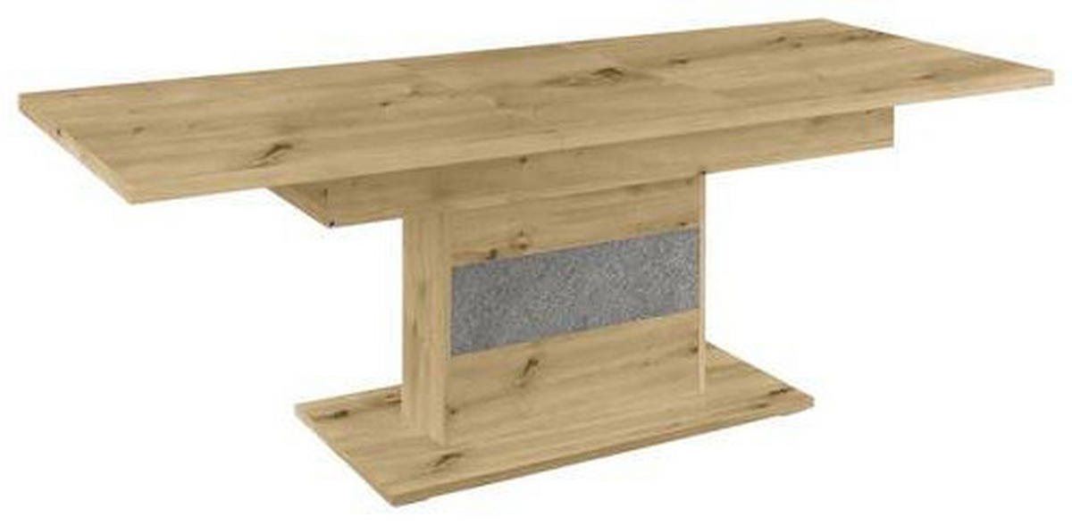 ESSTISCH Eiche Artisan, Grau rechteckig  ausziehbar, in verschiedenen Holzdekoren erhältlich  - Eiche Artisan/Grau, Design, Holzwerkstoff/Stein (180-230/90/79cm) - SetOne by Musterring