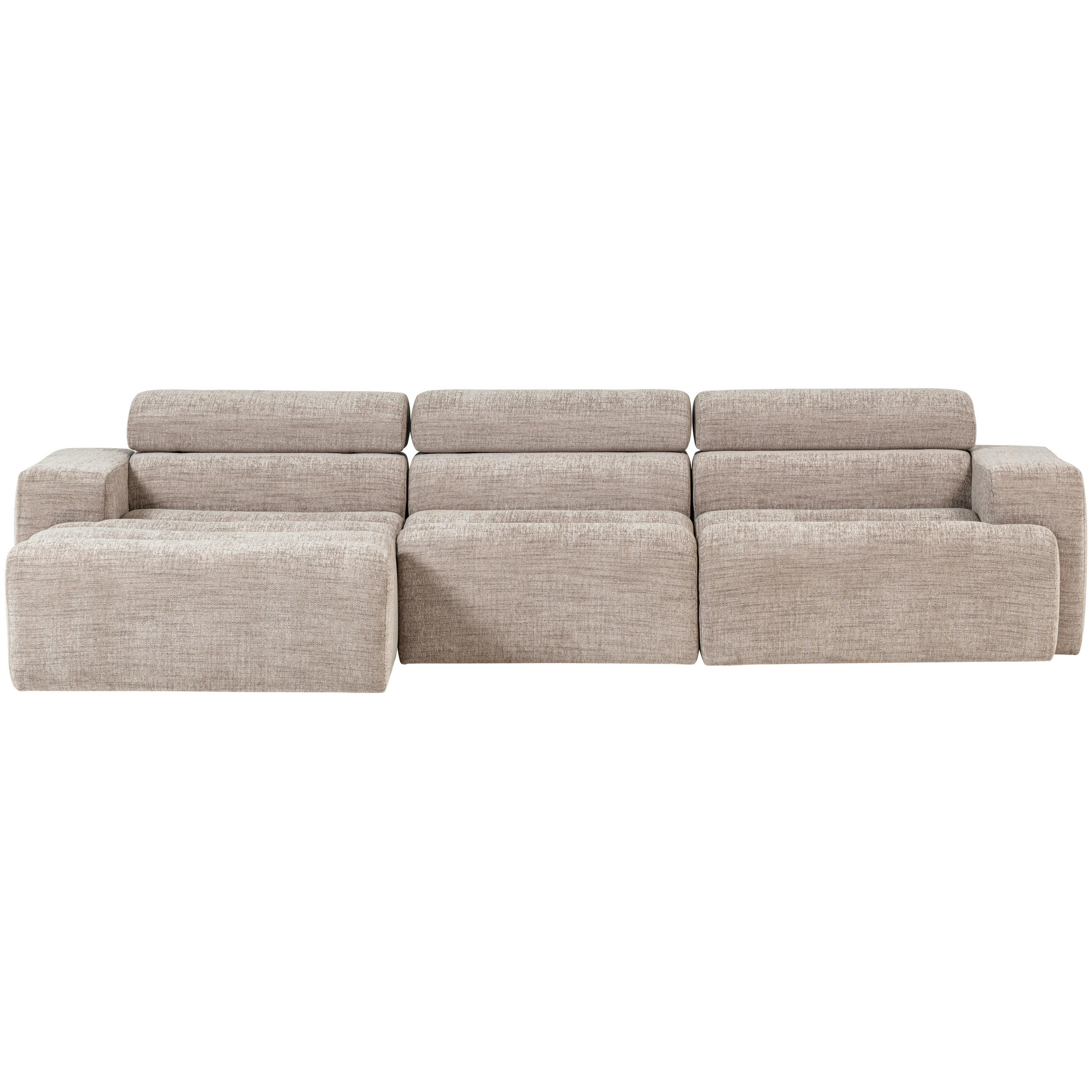 ECKSOFA Novi Naturfarben Webstoff  - Schwarz/Naturfarben, Design, Kunststoff/Textil (173/300cm) - Livetastic