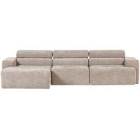 ECKSOFA Novi Naturfarben Webstoff  - Schwarz/Naturfarben, Design, Kunststoff/Textil (173/300cm) - Livetastic
