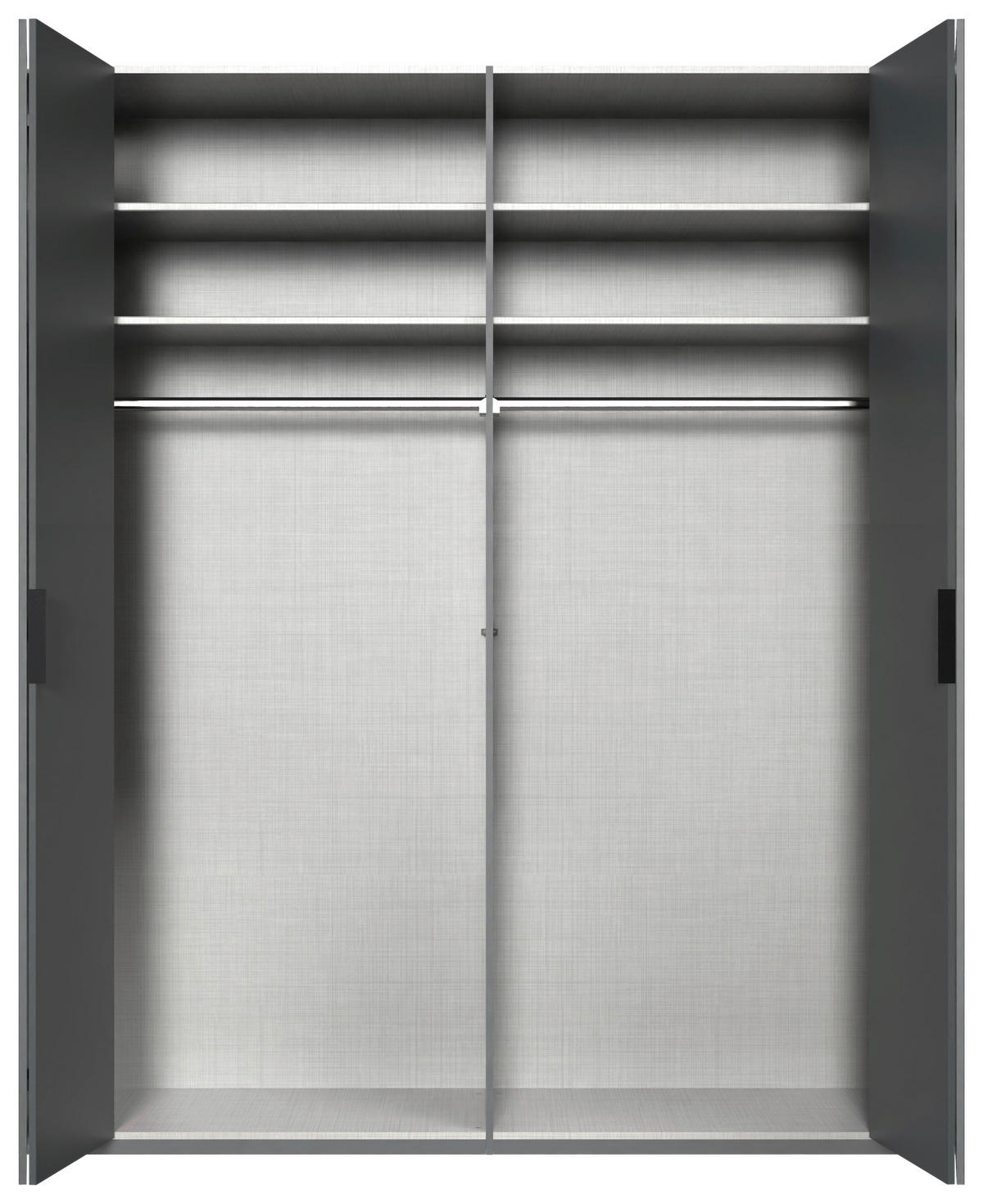 FALTTÜRENSCHRANK 200/236/58 cm 4-türig Graphitfarben  - Schwarz/Graphitfarben, Design, Glas/Holzwerkstoff (200/236/58cm) - Boxxx
