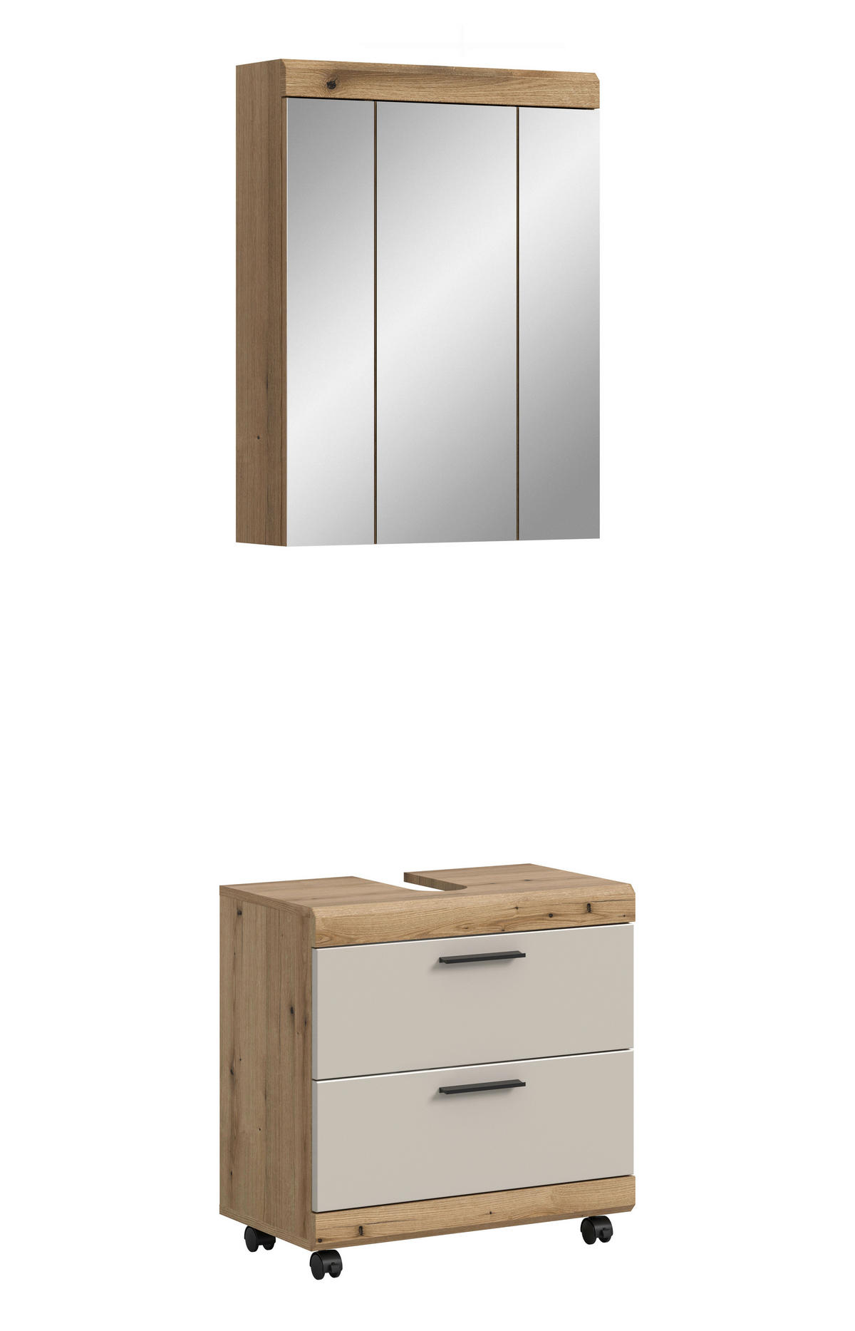 KUPAONICA  boje hrasta, kašmir  - kašmir/boje hrasta, Trend, staklo/drvni materijal (60cm) - MID.YOU