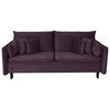 SCHLAFSOFA Velours Aubergine  - Aubergine/Schwarz, Design, Holz/Kunststoff (220/96/102cm) - MID.YOU