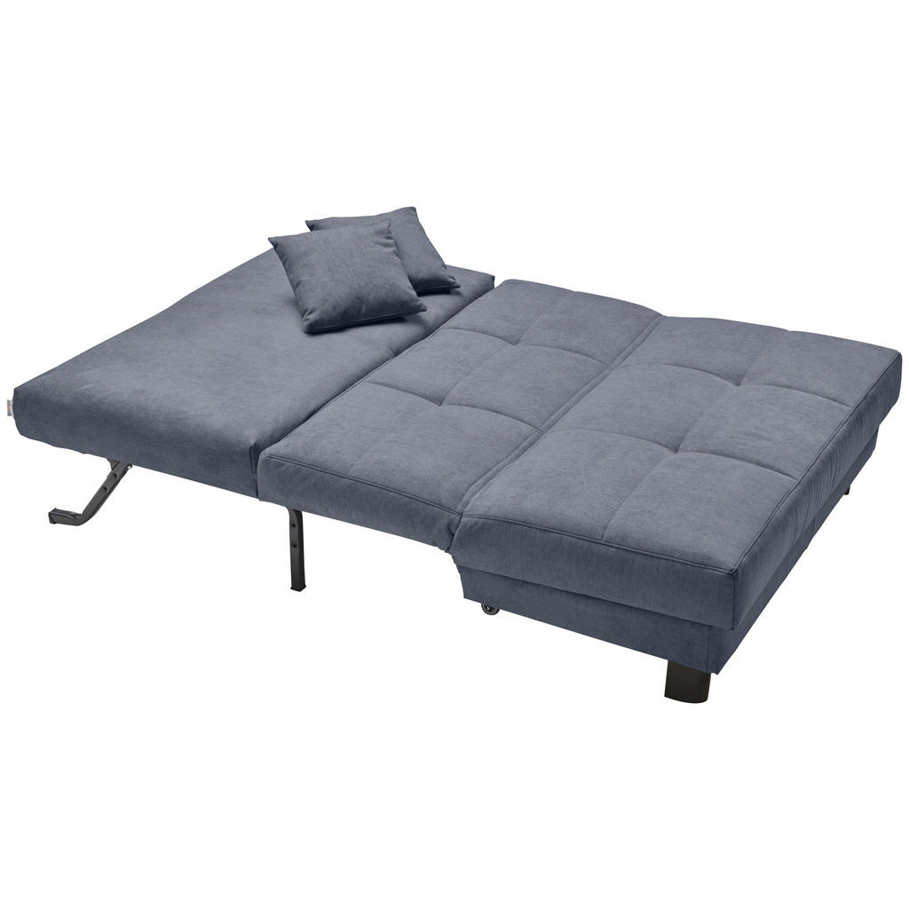 Thumbnail - Carryhome Schlafsofa, Dunkelblau, Textil, 2-Sitzer, Füllung: Polyester, 145x85x100 cm, Made in Germany, Liegefunktion, K...