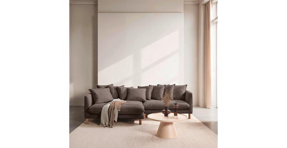 ECKSOFA  in Chenille Braun  162/276 cm  - Buchefarben/Braun, KONVENTIONELL, Holz/Textil (162/276cm) - Carryhome
