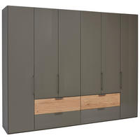 KLEIDERSCHRANK  in Anthrazit, Eichefarben  - Eichefarben/Graubraun, Design, Glas/Holz (300/236/58cm) - Dieter Knoll