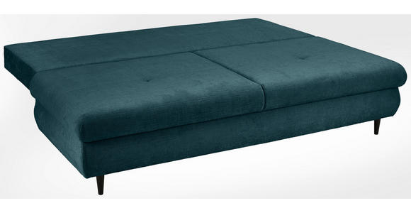 SCHLAFSOFA Chenille Petrol  - Petrol/Schwarz, KONVENTIONELL, Holz/Textil (212/97/105cm) - Carryhome