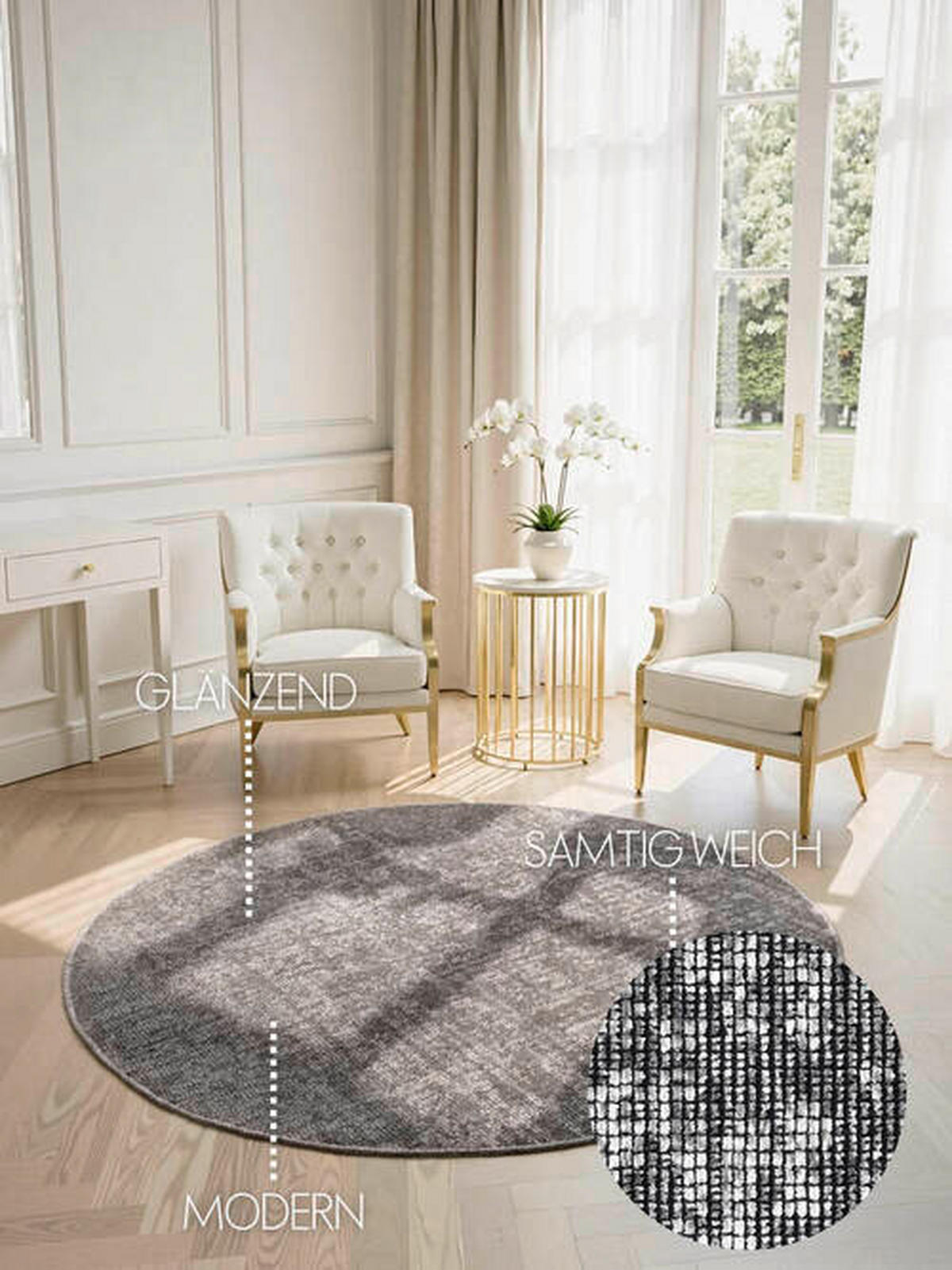 TEPPICH 160 cm Brilliance Braun  - Braun, KONVENTIONELL, Textil (160cm) - Elle Decoration