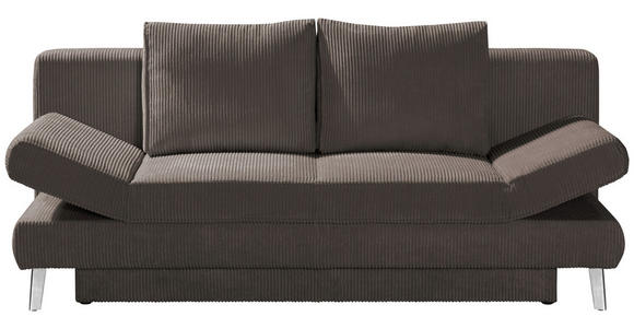 SCHLAFSOFA in Cord Braun  - Chromfarben/Braun, Design, Textil/Metall (200/85/90cm) - Xora