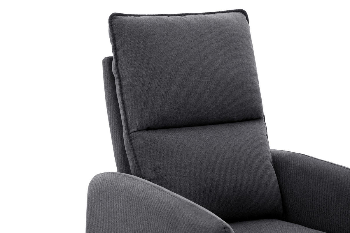 Fotoliu Pentru Televizor din lemn, metal, plastic, textil, gri închis - gri închis/negru, Konventionell, plastic/lemn (74/101/95cm) - Carryhome