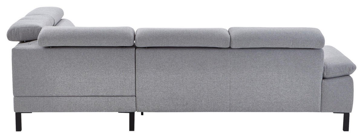 ECKSOFA in Flachgewebe Hellgrau  272/217 cm  - Hellgrau/Schwarz, Design, Holzwerkstoff/Textil (272/217cm) - Pure Home Comfort