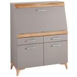 SEKRETÄR  Kabeldurchlass, Stauraum  - Eichefarben/Alufarben, LIFESTYLE, Holzwerkstoff/Kunststoff (98/124/39,6cm) - Carryhome