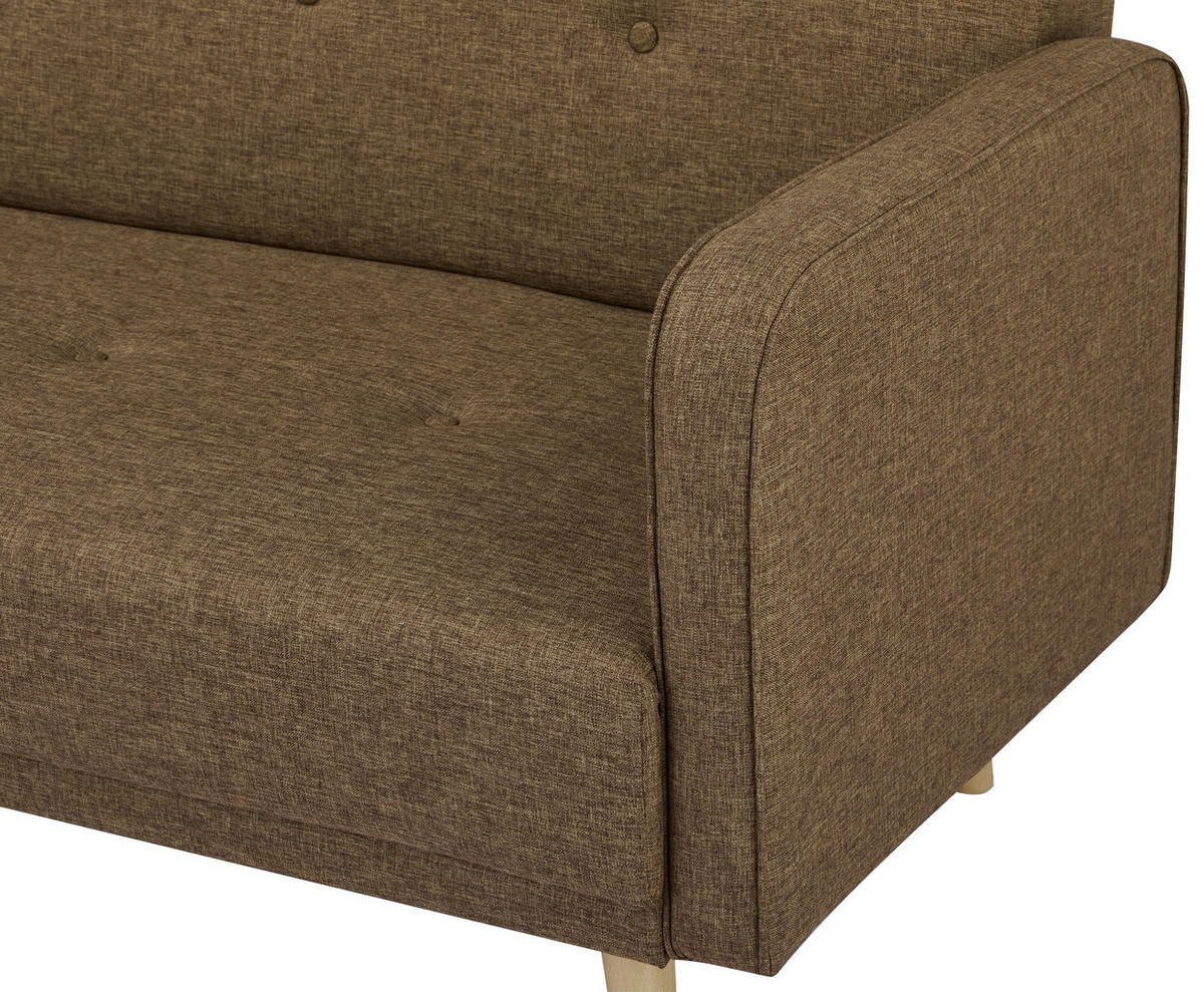 2-SITZER-SOFA Webstoff Braun  - Naturfarben/Braun, MODERN, Holz/Textil (137/80/90cm) - MID.YOU