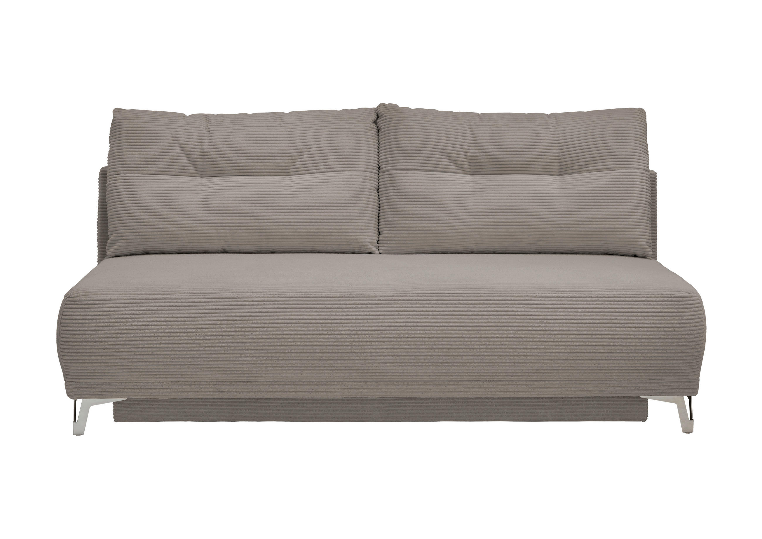 SCHLAFSOFA Cord Graubraun  - Chromfarben/Graubraun, MODERN, Textil/Metall (198/90/100cm) - Livetastic