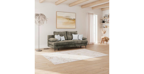 SCHLAFSOFA  mit Liegefunktion, Schlafen auf Sitzhöhe, Rücken echt Chenille Mokka  - Schwarz/Mokka, KONVENTIONELL, Textil/Metall (203/94/96cm) - Carryhome