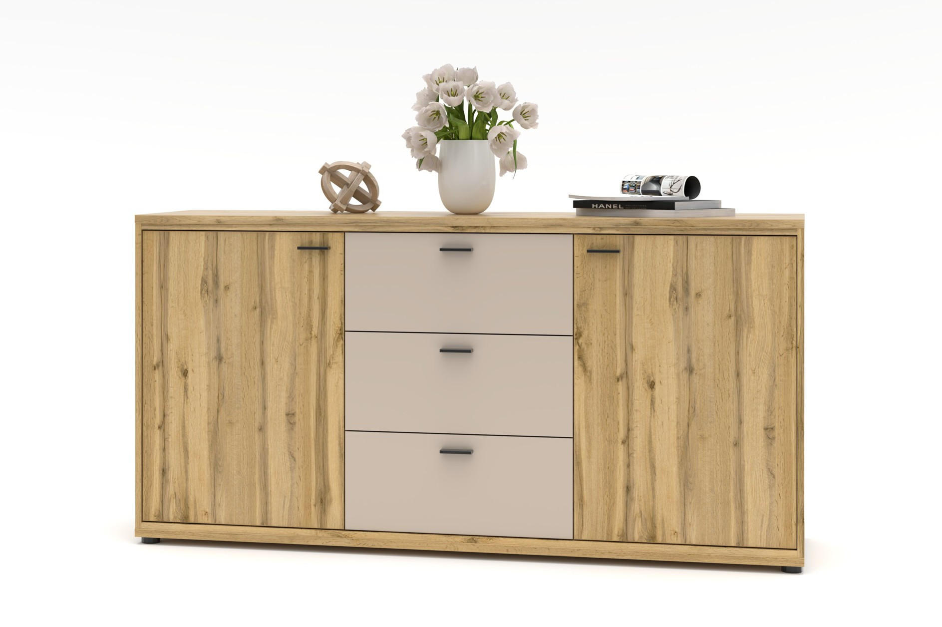 SIDEBOARD 170/86/49 cm  in Eichefarben, Kaschmir  - Kaschmir/Eichefarben, Design, Holzwerkstoff/Metall (170/86/49cm) - Livetastic