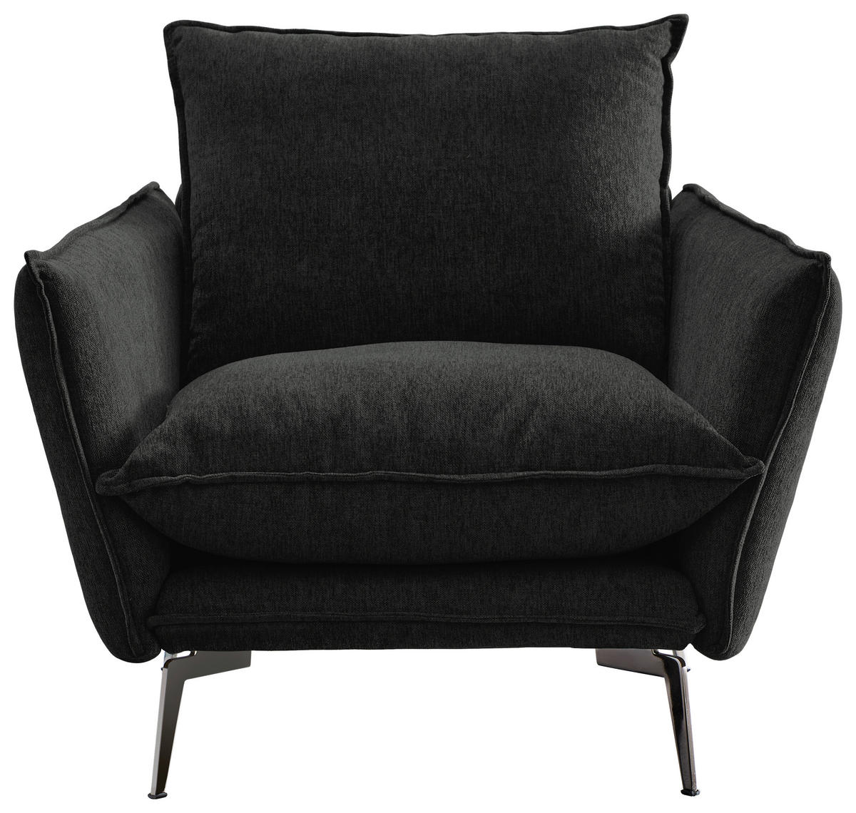 SESSEL Webstoff Schwarz    - Schwarz, Design, Textil/Metall (96/84/100cm) - Livetastic