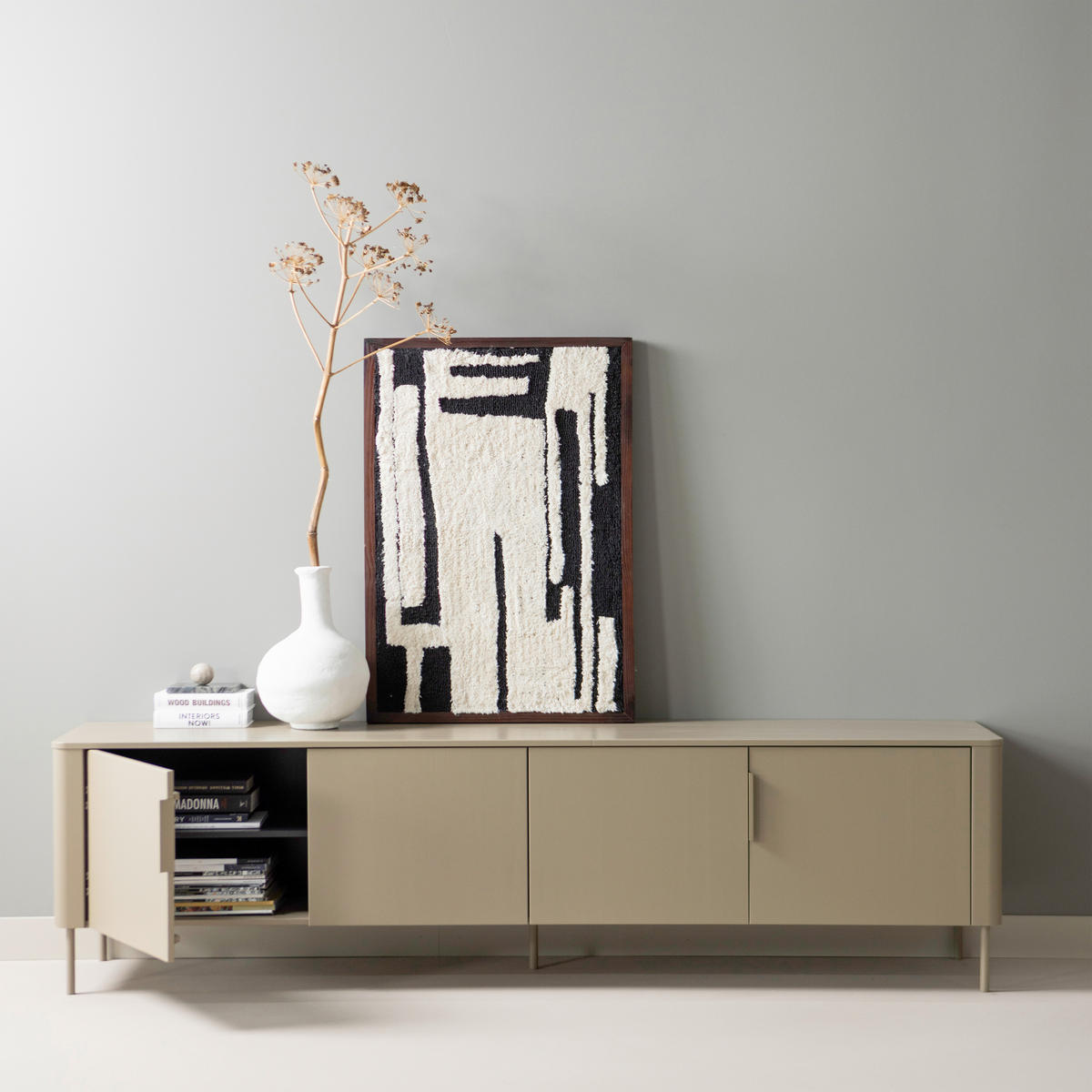 BILD Abstraktes  - Schwarz/Weiß, Basics, Holz/Textil (60/90/10cm) - Livetastic