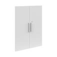 TÜRENSET 75,5/102,2/1,6 cm   - Weiß Hochglanz/Silberfarben, KONVENTIONELL, Holzwerkstoff/Metall (75,5/102,2/1,6cm) - Voleo