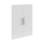 TÜRENSET 75,5/102,2/1,6 cm   - Weiß Hochglanz/Silberfarben, KONVENTIONELL, Holzwerkstoff/Metall (75,5/102,2/1,6cm) - Voleo