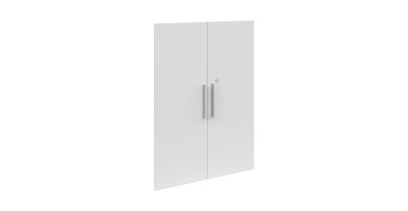 TÜRENSET 75,5/102,2/1,6 cm - Weiß Hochglanz/Silberfarben, KONVENTIONELL, Holzwerkstoff/Metall (75,5/102,2/1,6cm) - Voleo