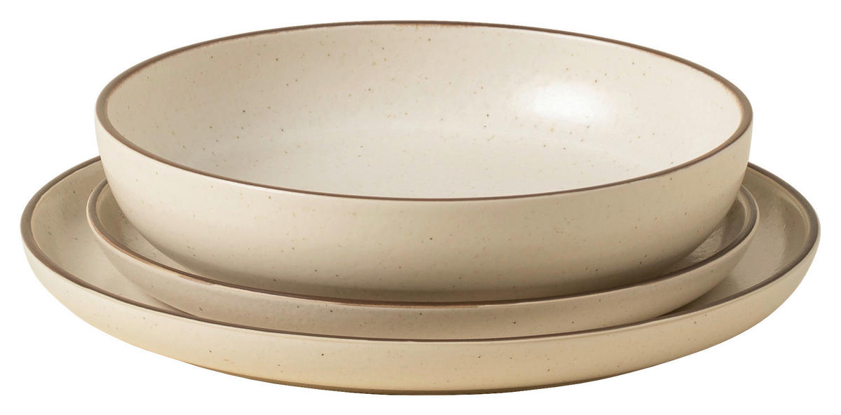 KOMBISERVICE Braun, Beige PACIFICA 12-teilig 4 Personen  - Beige/Braun, Basics, Keramik - Costa Nova