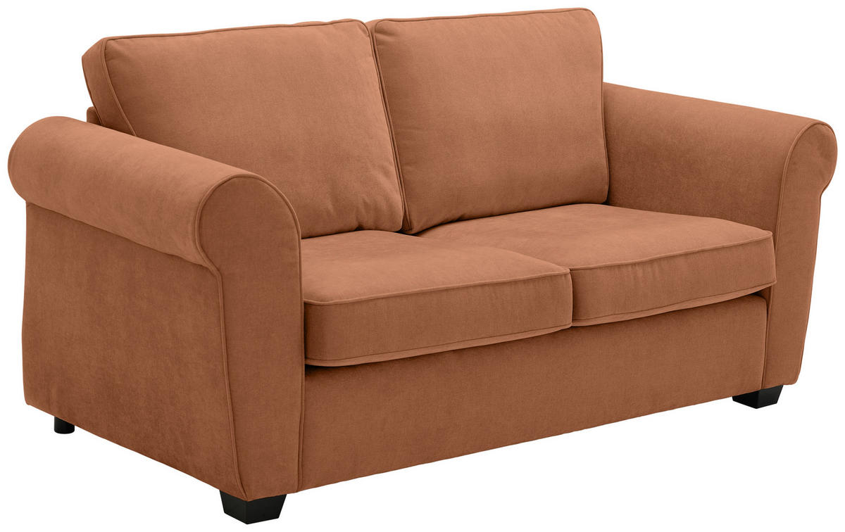 2,5-SITZER Chenille Rostfarben  - Rostfarben/Schwarz, KONVENTIONELL, Kunststoff/Textil (196/88/86cm) - Carryhome