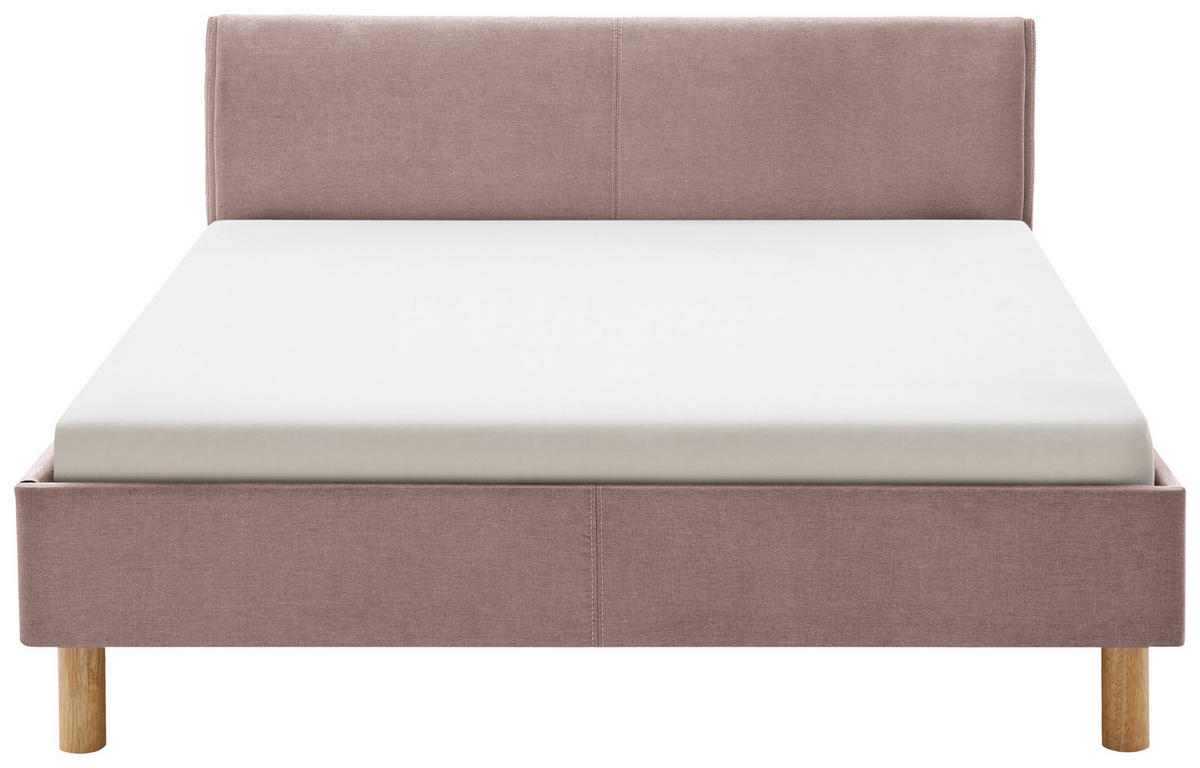 TAPECIRANI KREVET   140/200 cm   prljavo ružičasta  - boje hrasta/prljavo ružičasta, Design, tekstil/drvo (140/200cm) - Livetastic