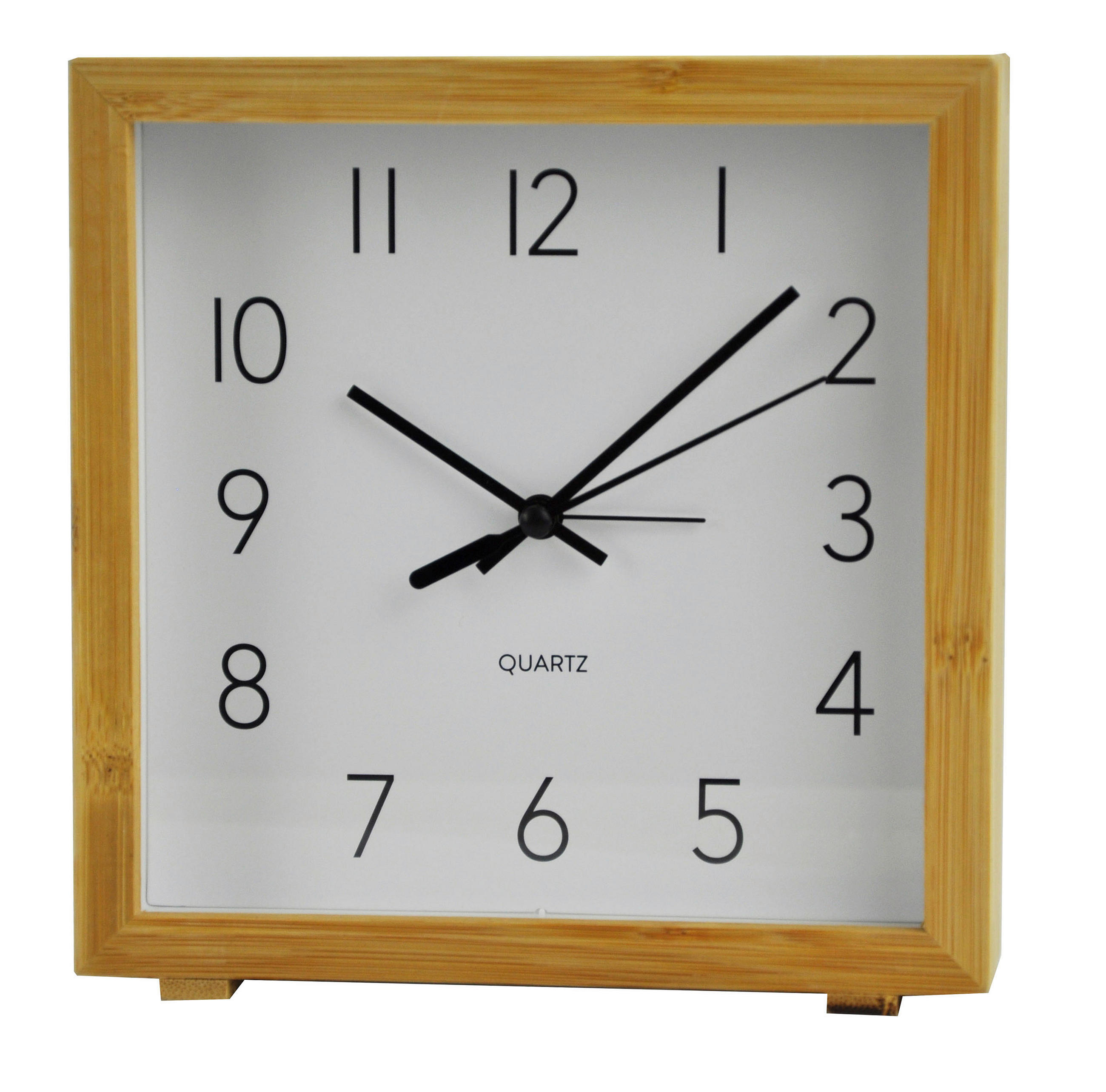 TISCHUHR Weiß, Ecru 16/16,3/4,6 cm  - Ecru/Weiß, Natur, Glas/Naturmaterialien (16/16,3/4,6cm) - Ambia Home