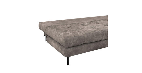 SCHLAFSOFA Chenille Graphitfarben Rückenkissen, Armlehnenkissen, Bettkasten, Schlaffunktion, Rücken echt  - Schwarz/Graphitfarben, KONVENTIONELL, Textil/Metall (203/94/96cm) - Carryhome